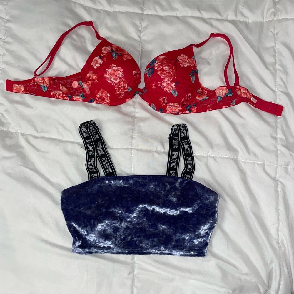 PINK BUNDLE bras size small and 34A